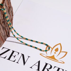 Zen Aritisan Green Enamel Beaded Necklace