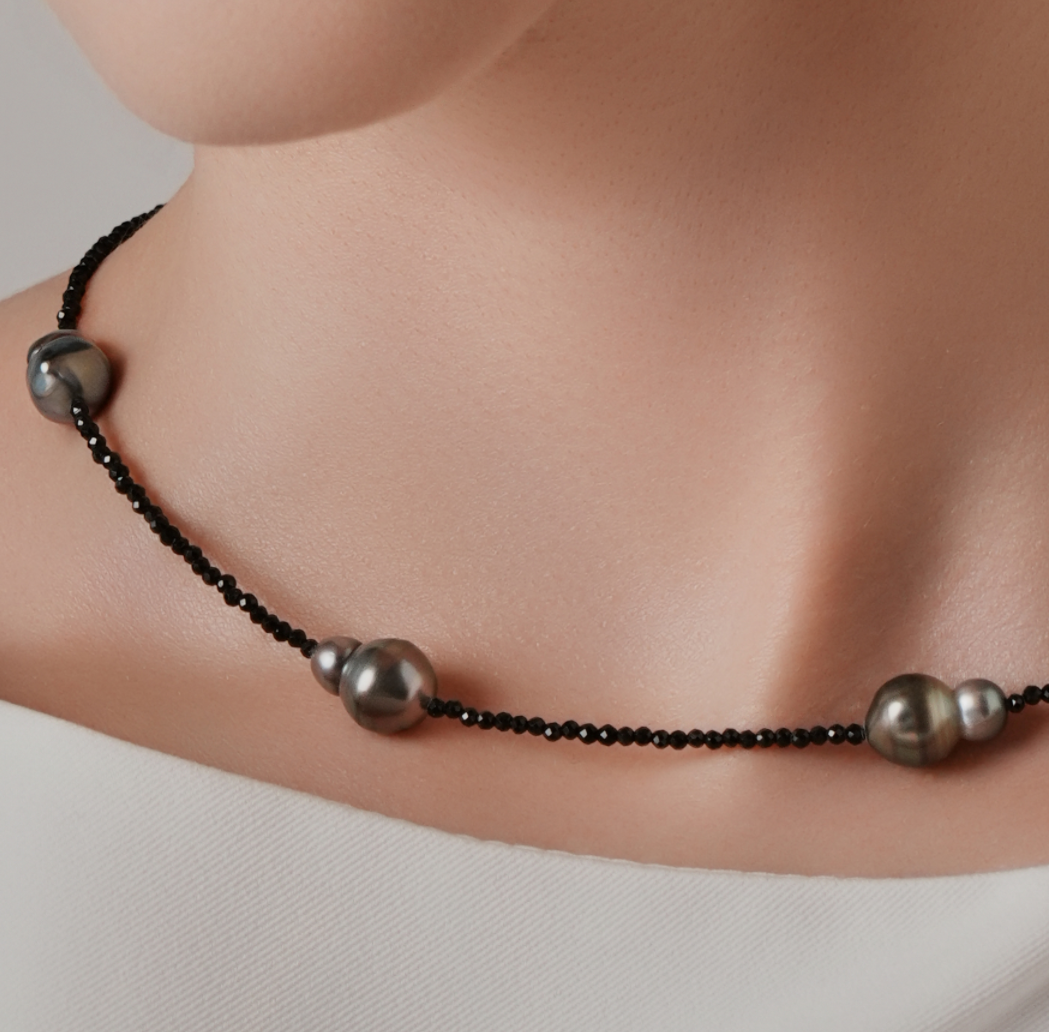 Zen Aritisan Original  Tahitian Black Pearl Necklace with Black Spinel - 图片 2