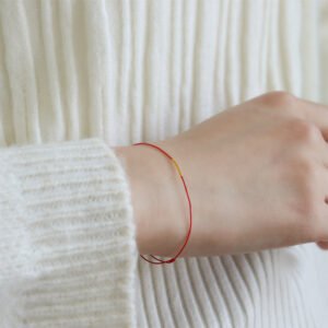 18K Gold Red String